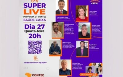 Tem dúvidas sobre a proposta de custeio do Saúde Caixa? Live nesta quarta-feira, dia 27, vai esclarecer.